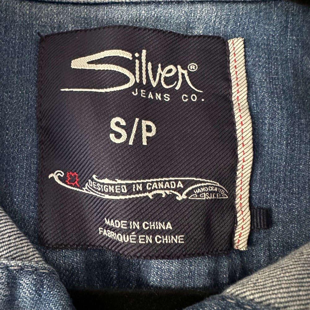 Silver Jeans Co. Acid Wash Distressed Denim Vest Light + Acid‎ Wash SMALL - Picture 5 of 6